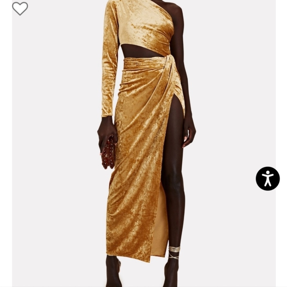 Revolve: Ronny Kobo gold dress